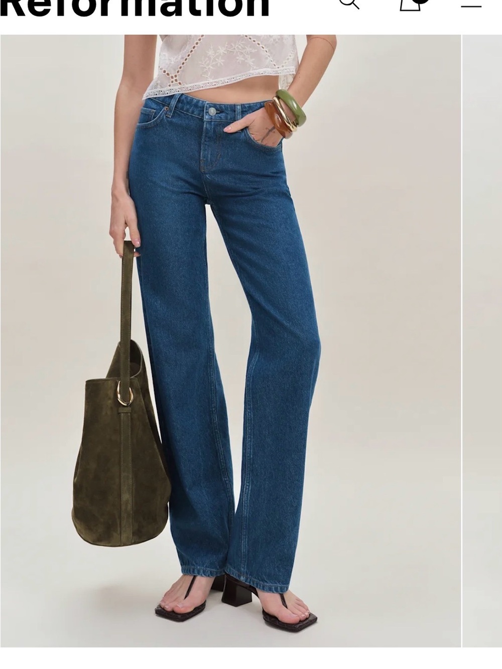 Reformation Wide-Leg Jeans - Denim Blue